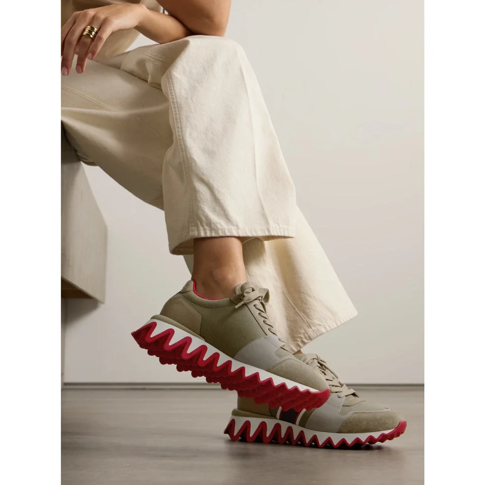 Christian Louboutin Nastroshark Donna Flat Saharienne Platform LowTop Sneaker 41